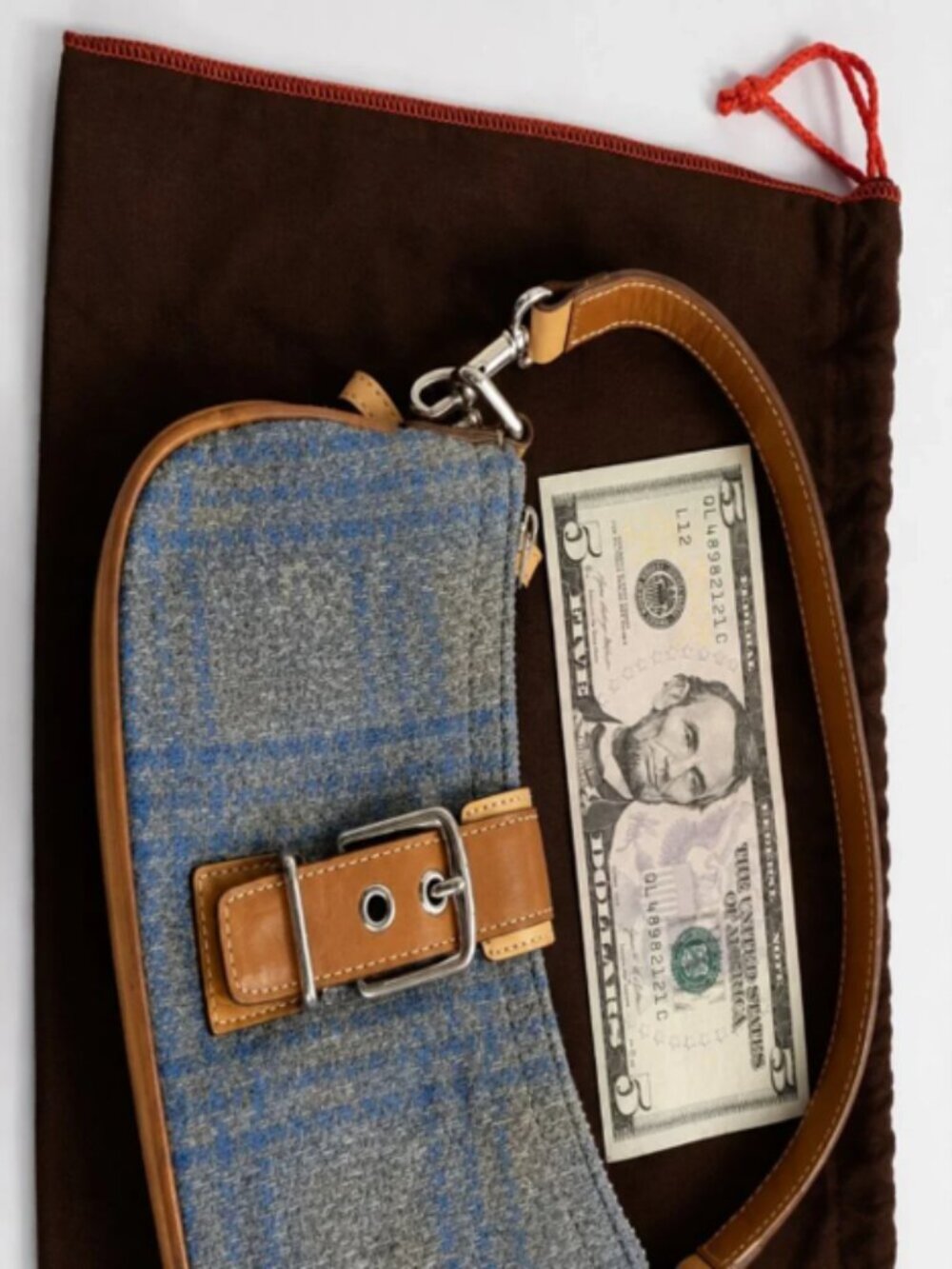 RARE VINTAGE COACH 2003 Blue & Gray Tweed Shoulder Bag β Style 7565 - Picture 4 of 6